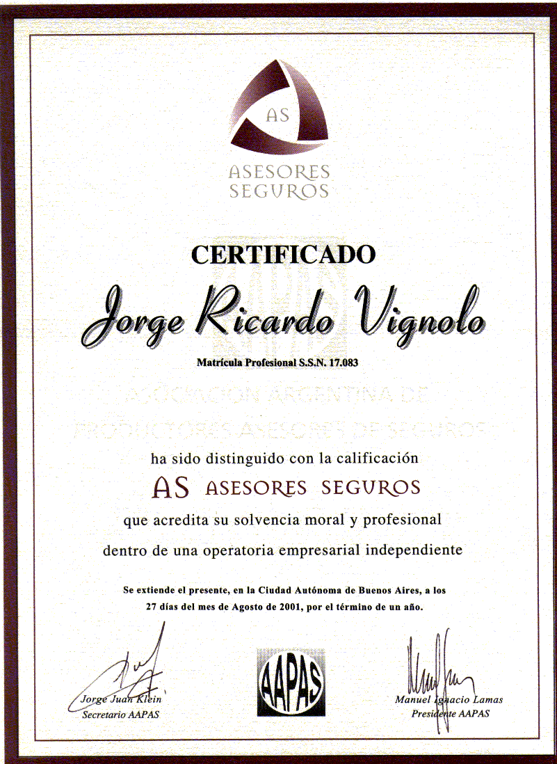 certificados AS