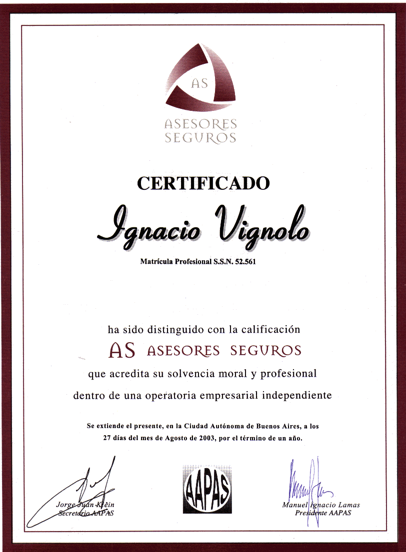 certificados AS